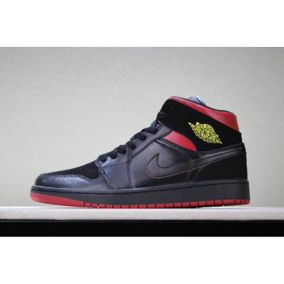 Air Jordan 1 Mid "Last Shot" Black/Red-Yellow Men's and Women's