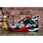 Kid's Air Jordan 4 "Tattoo" Black/Fire Red-White For Sale