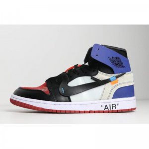 Off-White x Air Jordan 1 Black/Varsity Royal-Varsity Red-White A