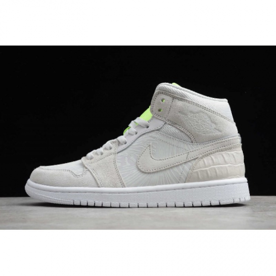 2020 Latest Air Jordan 1 Mid Vast Grey/Ghost Green-White CV3018- - Click Image to Close
