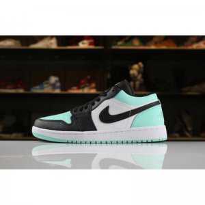 New Air Jordan 1 Low White/Emerald Rise-Black 553558-117
