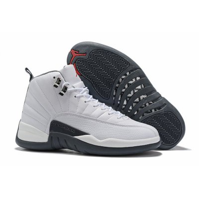 2019 New Air Jordan 12 "Dark Grey" White/Dark Grey-Gym Red 13069