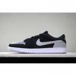 New Air Jordan 1 Low Flyknit "Shadow" Black/Wolf Grey-White Men'