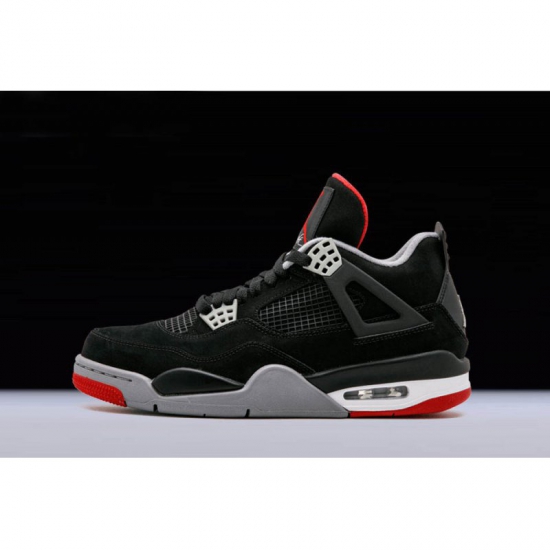 New Air Jordan 4 Retro "Bred" Black/Cement Grey-Fire Red 308497- - Click Image to Close