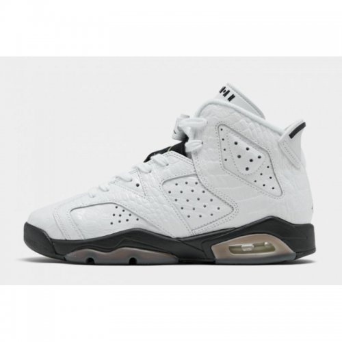 2020 Air Jordan 6 GS "Alligator" White/Black-Alligator 384665-11