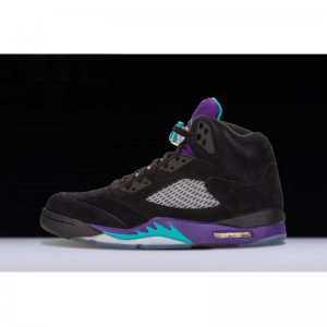 New Air Jordan 5 Retro "Black Grape" Black/New Emerald-Grape Ice