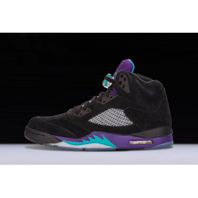 New Air Jordan 5 Retro "Black Grape" Black/New Emerald-Grape Ice