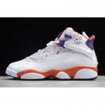 2019 Air Jordan 6 Rings White/Orange-Court Purple-Black 322992-1