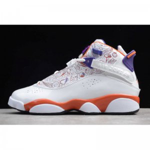 2019 Air Jordan 6 Rings White/Orange-Court Purple-Black 322992-1