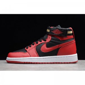 2019 Air Jordan 1 High Strap "Bred" Black/Gym Red-White 342132-0