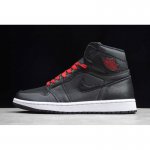 2020 Air Jordan 1 High OG "Black Satin" Black/Gym Red-White 5550