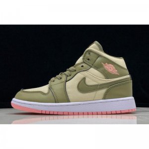 2018 Air Jordan 1 Mid GS Trooper/Bleached Coral/Light Orewood Br