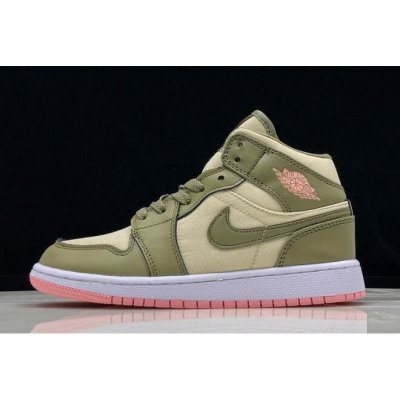 2018 Air Jordan 1 Mid GS Trooper/Bleached Coral/Light Orewood Br