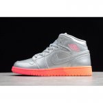 2020 Air Jordan 1 Mid GS "Metallic Silver Pink Crimson" 555112-0