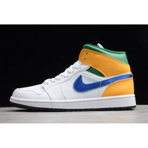 2020 Air Jordan 1 Mid White/Court Purple-Spirit Teal 554725-128