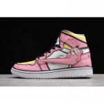 2019 Air Jordan 1 GS High Pink White Black Yellow 556298-009