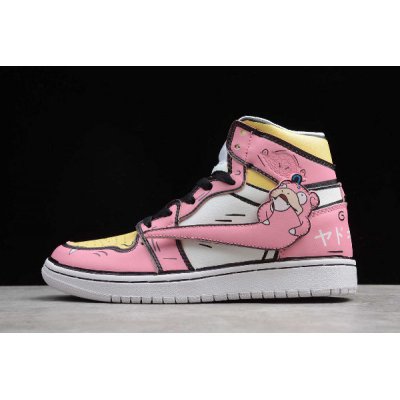 2019 Air Jordan 1 GS High Pink White Black Yellow 556298-009