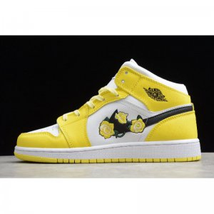 2020 Air Jordan 1 Mid SE GS Rose Patch Dynamic Yellow AV5174-700