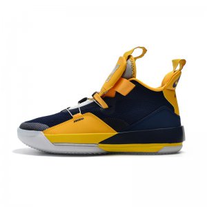 Air Jordan 33 Michigan PE Navy Blue/Maize For Sale
