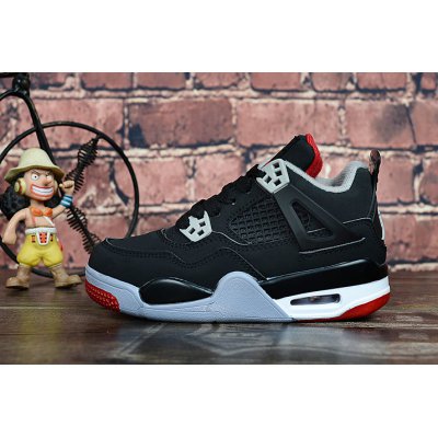 Kid's Air Jordan 4 "Bred" Black/Cement Grey-Fire Red For Sale