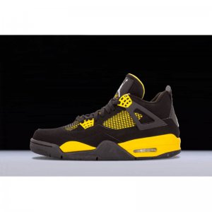 New Air Jordan 4 Retro "Thunder" Black/White-Tour Yellow 308497-