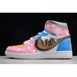 2019 Air Jordan 1 High Pink/White-Blue-Orange Men's and Women's