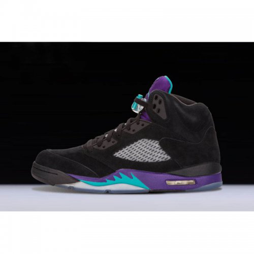 New Air Jordan 5 Retro "Black Grape" Black/New Emerald-Grape Ice