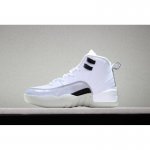 Kid's Air Jordan 12 "Barons" White/Black-Wolf Grey