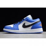 New Air Jordan 1 Low Hyper Royal/White-Orange Peel 553558-401