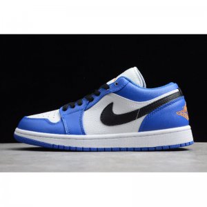New Air Jordan 1 Low Hyper Royal/White-Orange Peel 553558-401