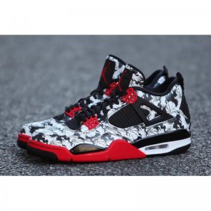 Air Jordan 4 "Tattoo" Black/Fire Red-Black-White BQ0897-006