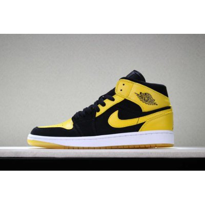 Air Jordan 1 Mid "New Love" Black/Varsity Maize-White 554724-035