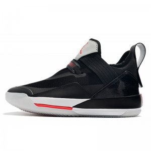 2019 Air Jordan 33 SE "Black Cement" Black/Fire Red-Particle Gre
