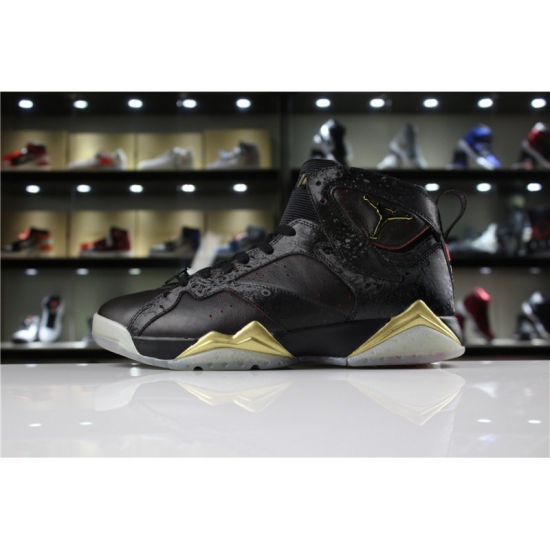 Cheap Mens Air Jordan 7 "Doernbecher" Black Gold For Sale - Click Image to Close