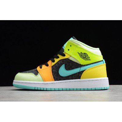 2020 Air Jordan 1 Mid SE "Clover" Black/Auhora Green BQ6931-037