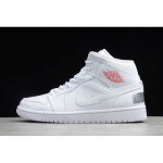 2020 Air Jordan 1 Mid AJ1 London White/Red-Silver CW7589-100