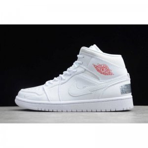 2020 Air Jordan 1 Mid AJ1 London White/Red-Silver CW7589-100