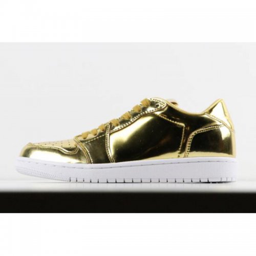 Air Jordan 1 Retro Low No Swoosh OG Pinnacle "Metallic Gold" For
