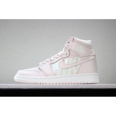 Men's and Women's Off-White x Air Jordan 1 "Nike Swoosh" Pink Wh