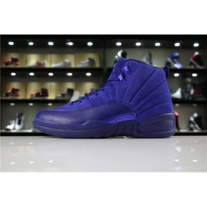 Cheap Air Jordan 12 "Blue Suede" Deep Royal Blue/White-Metallic