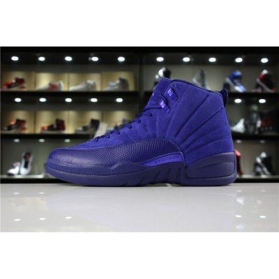 Cheap Air Jordan 12 "Blue Suede" Deep Royal Blue/White-Metallic