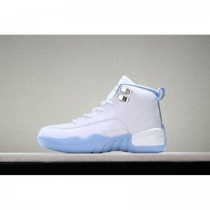 Kid's Air Jordan 12 "Melo" White/Metallic Gold-University Blue