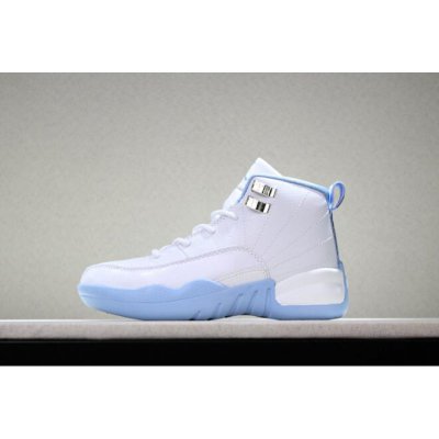 Kid's Air Jordan 12 "Melo" White/Metallic Gold-University Blue