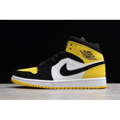 2019 Air Jordan 1 Mid SE "Yellow Toe" Black/Tour Yellow-White 85