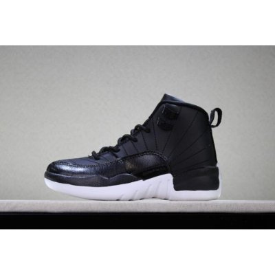 Kid's Air Jordan 12 "Black Nylon" Black/White-Gym Red Shoes