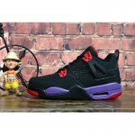 Kid's Air Jordan 4 "Raptors" Black/University Red-Court Purple F