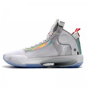 2020 Air Jordan 34 "White Iridescent" White/Metallic Silver AR32