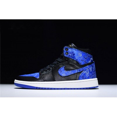 HZP Custom Air Jordan 1 High "Dragon" Black-Royal Blue-White AQ0