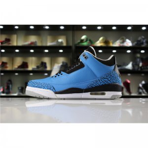New Air Jordan 3 Retro "Powder Blue" Dark Powder Blue/Black-Wolf