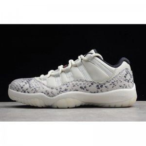 2019 Air Jordan 11 Low SE "Snakeskin" Light Bone/University Red-